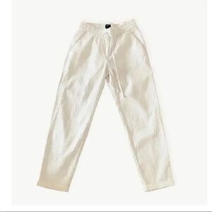 J. Crew Tie-waist  Roll Cuffs White Womens Pants SZ 0